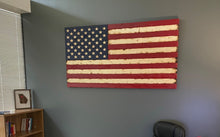 Load image into Gallery viewer, Rustic Wooden American Flag, Battle Worn and Distressed Wooden Flag, Wood Flag, American Flag, Home Decor, Office Decor, Wooden Flag