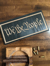 Load image into Gallery viewer, We The People, Patriotic Wood Sign, Don't Tread On Me, Patriot, Desk Gift, Patriotic Gift, Wood Decor, Patriotic Decor, Liberty, Freedom