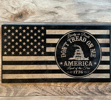 Load image into Gallery viewer, Don't Tread On Me Wood Flag, Dont Tread on Me, Wood Flag, Patriot, American Flag, Wood Decor, Wood Sign, Trump