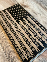 Load image into Gallery viewer, Second Amendment Prayer Wood Flag, Second Amendment, Wood Flag, American Flag, 2nd Amendment, Wood Decor, Prayer, Christian, Pile of Brass