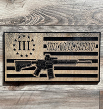 Load image into Gallery viewer, Shall Not Be Infringed AR15 Second Amendment Wood Flag, Second Amendment, Wood Flag, American Flag, 2nd Amendment, AR-15, AR15, Wood Decor