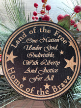 Load image into Gallery viewer, Land of the Free Home of the Brave Christmas Ornament, Patriotic Ornament, Christmas Ornaments