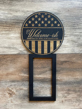 Load image into Gallery viewer, Welcomeish Doorbell Sign, Doorbell, Ring, Nest, Arlo, Depends on Who You Voted For, Door Hanger, Front Door Sign, Wood Sign