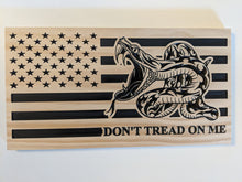 Load image into Gallery viewer, Don't Tread On Me Angry Snake Wood Flag, Don't Tread on Me, , Wood Flag, American Flag, American, Handmade, Wood Decor, Patriotic Decor