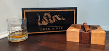 Load image into Gallery viewer, Join or Die, Patriotic Wood Sign, Wood Sign, Don't Tread On Me, Patriot, Desk Gift, Patriotic Gift, Wood Decor, Patriotic Decor