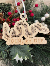 Load image into Gallery viewer, Join or Die Christmas Ornament, Patriotic Ornament, Christmas Ornaments, Come and Take It, Unique Personalized Gifts