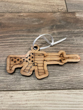 Load image into Gallery viewer, AR15 Flag Christmas Ornament, Patriotic Ornament, Christmas Ornaments, AR15, American Flag