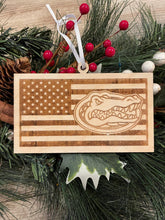 Load image into Gallery viewer, Florida Gators Flag Christmas Ornament, Patriotic Ornament, Christmas Ornaments, Ornaments, 2021 Ornament, American Flag, UF, Florida Gators