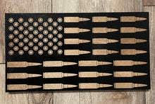 Load image into Gallery viewer, Bullet Wood Flag, Wood Flag, American Flag, 2nd Amendment, 2nd Amendment, Bullet, Ammo,AR15, Wood Decor, Patriotic Decor
