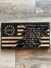 Load image into Gallery viewer, Betsy Ross Wood Flag, Declaration of Independence, 1776, Wood Flag, American Flag, Wood Decor, Decor