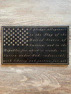 Pledge of Allegiance Wood Flag, Pledge of Allegiance, Wood Flag, American Flag, 2nd Amendment, Wood Decor, Home Decor, Office Decor