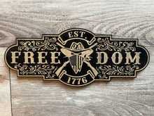 Load image into Gallery viewer, Second Amendment Freedom Wood Sign, Second Amendment Sign, Mancave Sign, Living Room Sign, Mancave Art, Office Sign, Office Art, Wood Sign