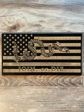 Load image into Gallery viewer, Join or Die Wood Flag, Dont Tread on Me, Join or Die, Wood Flag, Patriot, American Flag, Wood Decor, Trump, MAGA
