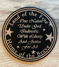 Load image into Gallery viewer, Land of the Free Home of the Brave Round Sign, Land of the Free, One Nation Under God, Veteran, Soldier, Patriot, Round Sign, Wood Sign