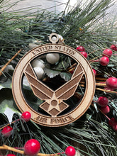 Load image into Gallery viewer, United States Air Force Christmas Ornament, USAF, Air Force, Patriotic Ornament, Christmas Ornaments, 2022 Ornament, 2022 Keepsake
