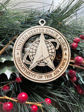 Load image into Gallery viewer, Space Force Christmas Ornament, USAF, Space Force, Patriotic Ornament, Christmas Ornaments, 2022 Ornament, 2022 Keepsake