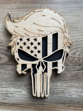 Load image into Gallery viewer, Trump Punisher Wood Sign, Donald Trump, Punisher, Law Enforcement, Police Officer, Firefighter, Military, Veteran, Wood Sign