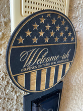 Load image into Gallery viewer, Welcomeish Doorbell Sign, Doorbell, Ring, Nest, Arlo, Depends on Who You Voted For, Door Hanger, Front Door Sign, Wood Sign