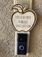 School in Session Doorbell Sign, Doorbell, Doorbell Sign, Ring, Nest, Arlo, Homeschool, Do not Ring, Door Hanger, Front Door Sign, Wood Sign