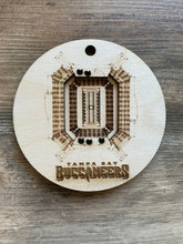 Load image into Gallery viewer, Tampa Buccaneers Raymond James Stadium Ornament, Christmas Ornament, Wood Ornament, Sports Gift, Football Gift, Home Bar, Custom Gift