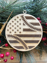 Load image into Gallery viewer, Baseball Flag Christmas Ornament, Flag Ornament, Baseball, MLB Ornament, Sports Ornament, Christmas Ornaments, Ornaments