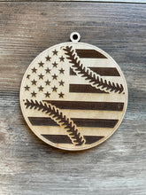 Load image into Gallery viewer, Baseball Flag Christmas Ornament, Flag Ornament, Baseball, MLB Ornament, Sports Ornament, Christmas Ornaments, Ornaments