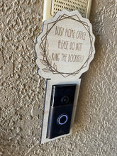 Load image into Gallery viewer, Working from Home Doorbell Sign, Doorbell, Ring, Nest, Arlo, Busy Home Office, Do not Ring, Door Hanger, Front Door Sign, Wood Sign