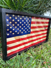 Load image into Gallery viewer, 3D Wood Wavy American Flag, Wood Flag, Wood American Flag, American Flag, Wavy Flag, Home Decor, Man Cave Decor, Office Decor, Wood Art