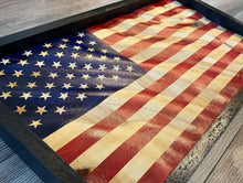 Load image into Gallery viewer, 3D Wood Wavy American Flag, Wood Flag, Wood American Flag, American Flag, Wavy Flag, Home Decor, Man Cave Decor, Office Decor, Wood Art