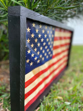 Load image into Gallery viewer, 3D Wood Wavy American Flag, Wood Flag, Wood American Flag, American Flag, Wavy Flag, Home Decor, Man Cave Decor, Office Decor, Wood Art