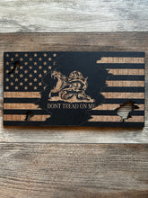 Load image into Gallery viewer, Don't Tread On Me Wood Flag, Dont Tread on Me, Wood Flag, Patriot, American Flag, Wood Decor, Wood Sign