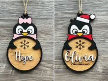 Load image into Gallery viewer, Personalized Name Christmas Ornament, Handmade Gift, Personalized Ornament 2023, Personalized Gift, Wood Ornament