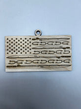 Load image into Gallery viewer, Fishing Pole American Flag Christmas Ornament, Patriotic Ornament, Christmas Ornaments, American Flag, Fishing, Fish, Fishing Pole