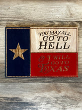 Load image into Gallery viewer, Handmade Wooden Texas Flag, Davy Crockett Flag, Lone Star State, Texas Gift, Texas Flag, Texas Longhorns, Wooden Flag, Handmade Gift