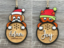 Load image into Gallery viewer, Personalized Name Christmas Ornament, Handmade Gift, Personalized Ornament 2023, Personalized Gift, Wood Ornament