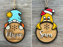 Load image into Gallery viewer, Personalized Name Christmas Ornament, Handmade Gift, Personalized Ornament 2023, Personalized Gift, Wood Ornament