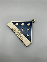 Load image into Gallery viewer, Folded Flag Memorial Ornament, Handmade Ornament, Personalized Ornament, Wood Ornament, Personalized Gift, Stocking Stuffer