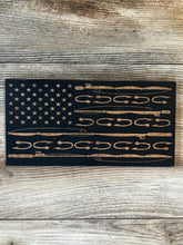 Load image into Gallery viewer, Fishing Pole American Wood Flag, Fishing Flag, Fishing Decor, Wood Flag, American Flag, Wood Decor, Patriotic Decor, Fishing Pole