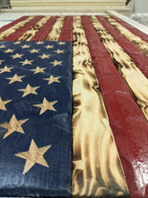 Load image into Gallery viewer, Rustic Wooden American Flag, Battle Worn and Distressed Wooden Flag, Wood Flag, American Flag, Home Decor, Office Decor, Wooden Flag
