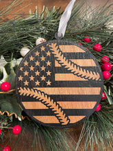 Load image into Gallery viewer, Baseball Flag Christmas Ornament, Flag Ornament, Baseball, MLB Ornament, Sports Ornament, Christmas Ornaments, Ornaments
