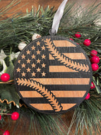 Baseball Flag Christmas Ornament, Flag Ornament, Baseball, MLB Ornament, Sports Ornament, Christmas Ornaments, Ornaments