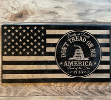 Load image into Gallery viewer, Don&#39;t Tread On Me Wood Flag, Dont Tread on Me, Wood Flag, Patriot, American Flag, Wood Decor, Wood Sign, Trump
