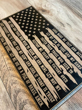 Load image into Gallery viewer, Second Amendment Prayer Wood Flag, Second Amendment, Wood Flag, American Flag, 2nd Amendment, Wood Decor, Prayer, Christian, Pile of Brass
