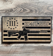 Load image into Gallery viewer, Shall Not Be Infringed AR15 Second Amendment Wood Flag, Second Amendment, Wood Flag, American Flag, 2nd Amendment, AR-15, AR15, Wood Decor

