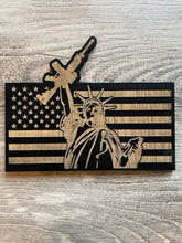 Load image into Gallery viewer, Statue of Liberty AR15 Second Amendment Wood Flag, Statue of Liberty, Second Amendment, Wood Flag, American Flag, 2nd Amendment, AR-15, AR15
