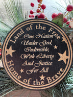 Land of the Free Home of the Brave Christmas Ornament, Patriotic Ornament, Christmas Ornaments