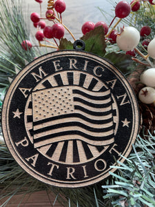 American Patriot Christmas Ornament, Patriotic Ornament, Christmas Ornaments