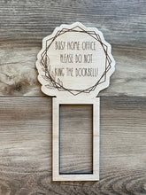 Load image into Gallery viewer, Working from Home Doorbell Sign, Doorbell, Ring, Nest, Arlo, Busy Home Office, Do not Ring, Door Hanger, Front Door Sign, Wood Sign
