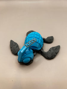 US Military Grenade Turtle Figurine, Armed Services, 3D Printed Grenade Turtle, 3D Printed Toy, Marines, Navy, Air Force, Army, Military