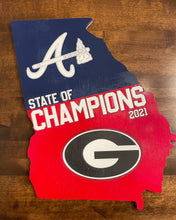 Load image into Gallery viewer, University of Georgia National Championship 2021 Wood Sign, Atlanta Braves Word Series, UGA, Georgia, Atlanta, Braves, Football
